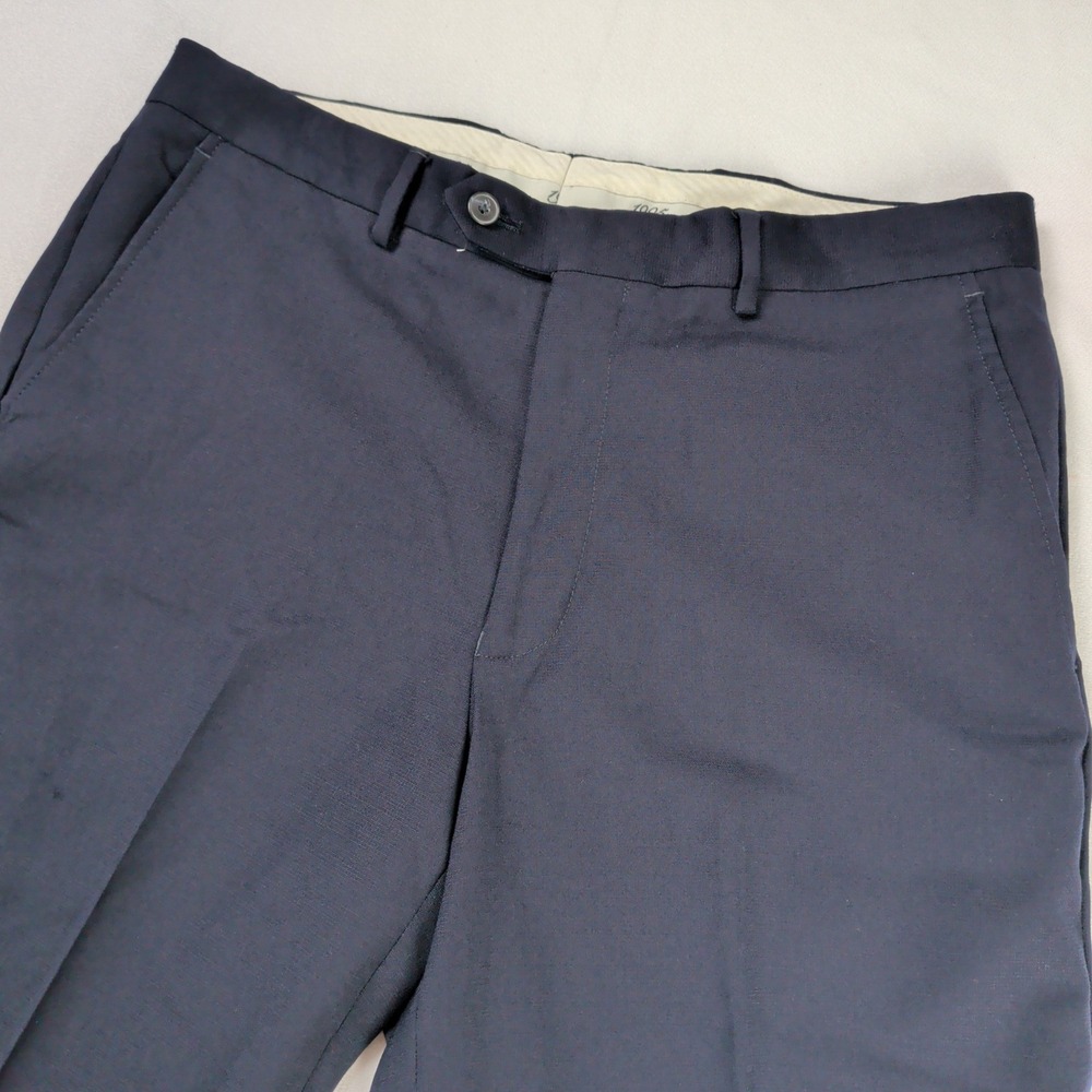 Jos A Bank 1905 Pants Mens 33 Charcoal Stretch Wool Dress Trousers Flat Front